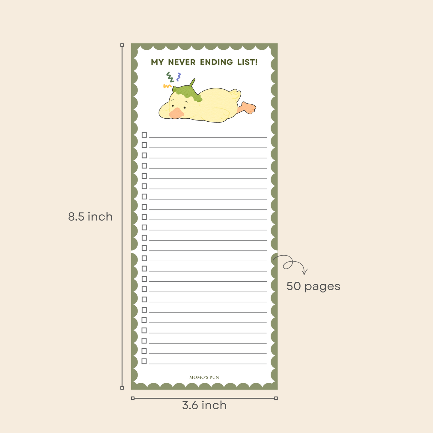 My Never Ending list - Notepad