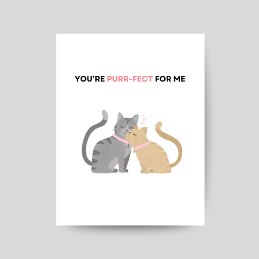 PURRFECT - Printable Love Pun Card