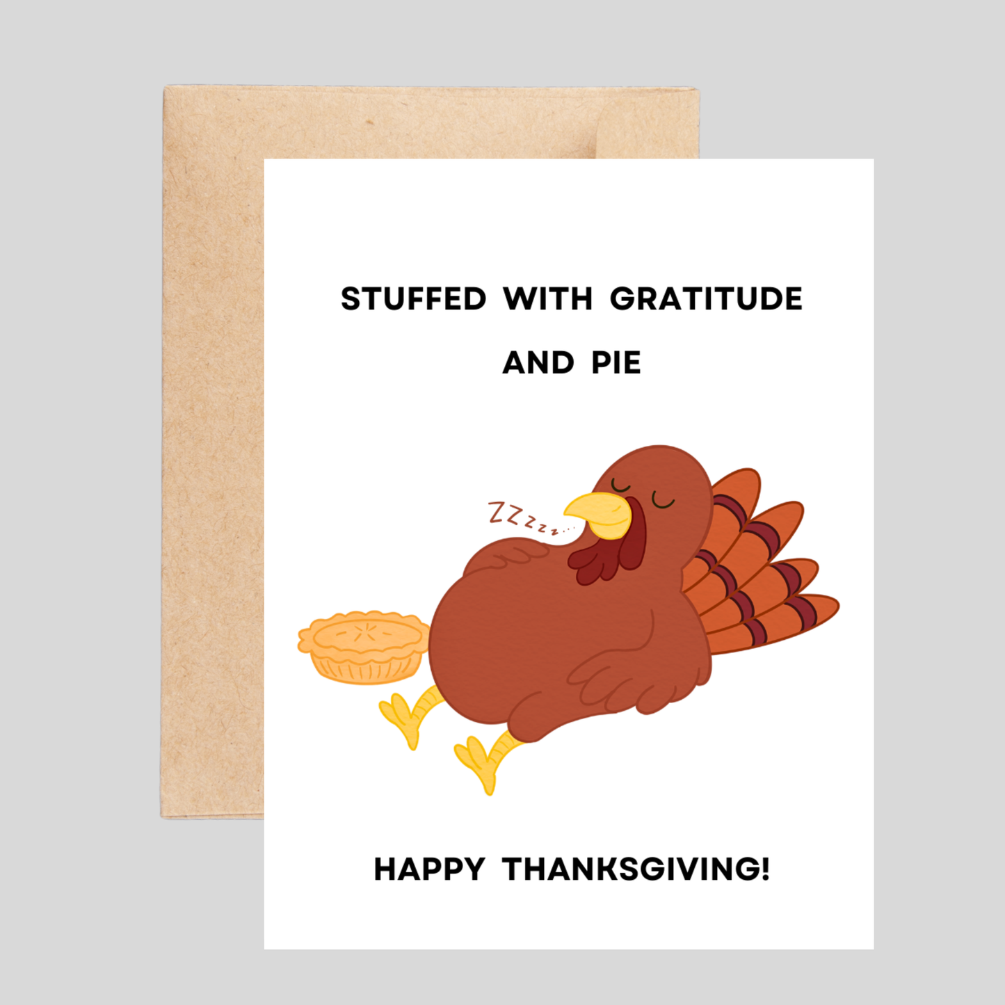 GRATITUDE AND PIE - Thanksgiving Pun Card