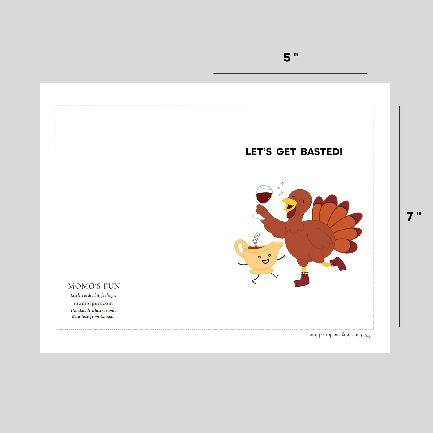 LETS GET BASTED - Printable Thanksgiving Pun Card