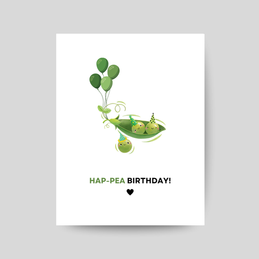 HAP-PEA - Printable Birthday Pun Card