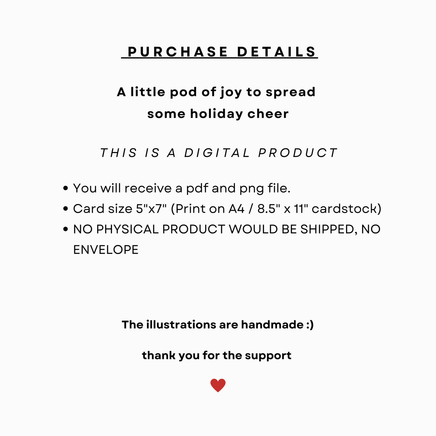 PEAS, LOVE and JOY - Printable Christmas Pun Card