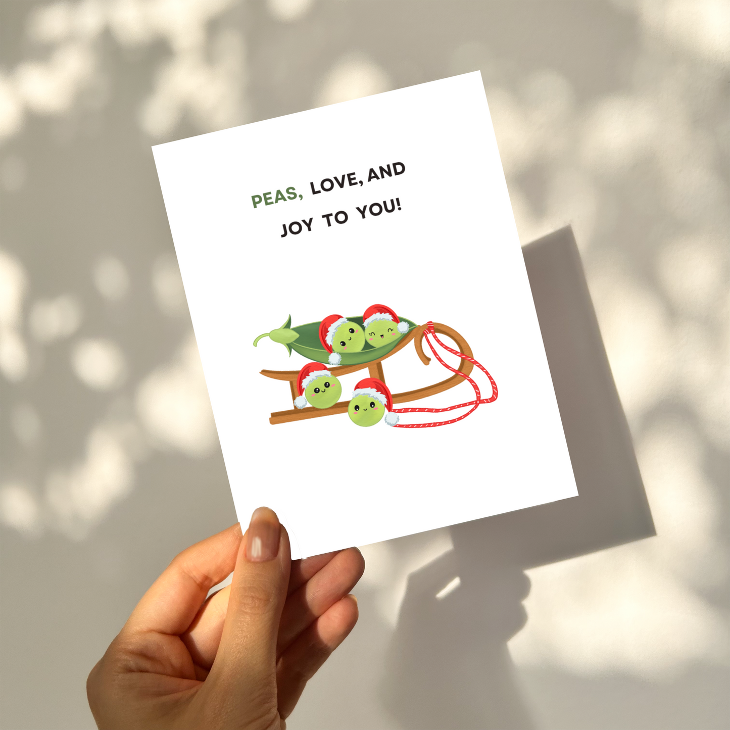 PEAS, LOVE and JOY - Christmas Pun Card