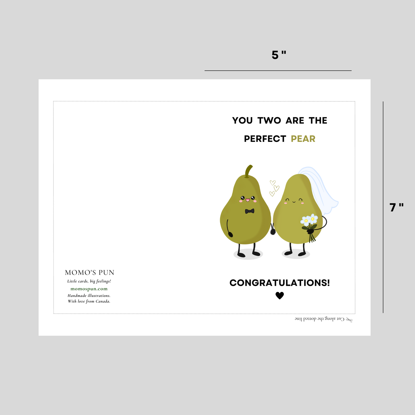 Perfect PEAR - Printable Wedding Pun Card