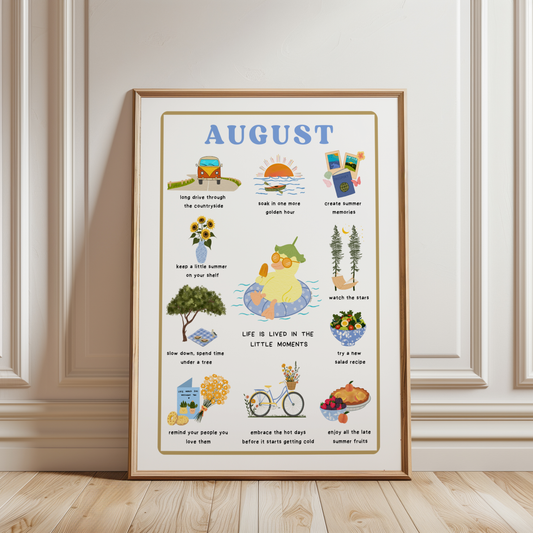 August Monthly Digital Art Print