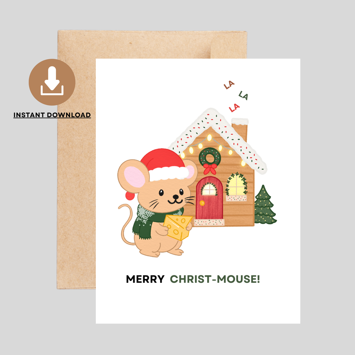 CHRIST-MOUSE - Printable Christmas Pun Card