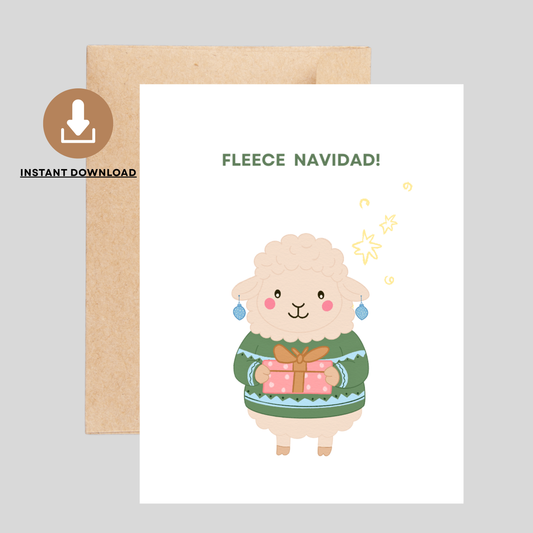 Fleece NAVIDAD - Printable Christmas Pun Card