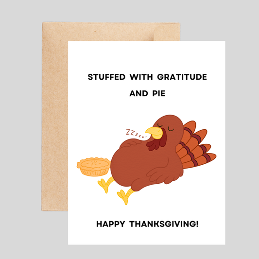 GRATITUDE AND PIE - Thanksgiving Pun Card