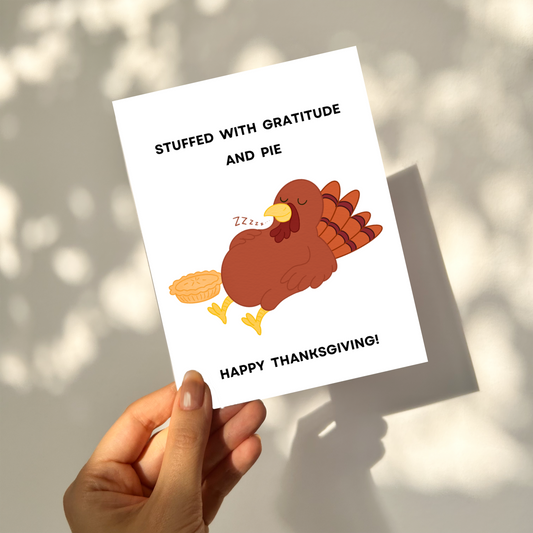 GRATITUDE AND PIE - Thanksgiving Pun Card