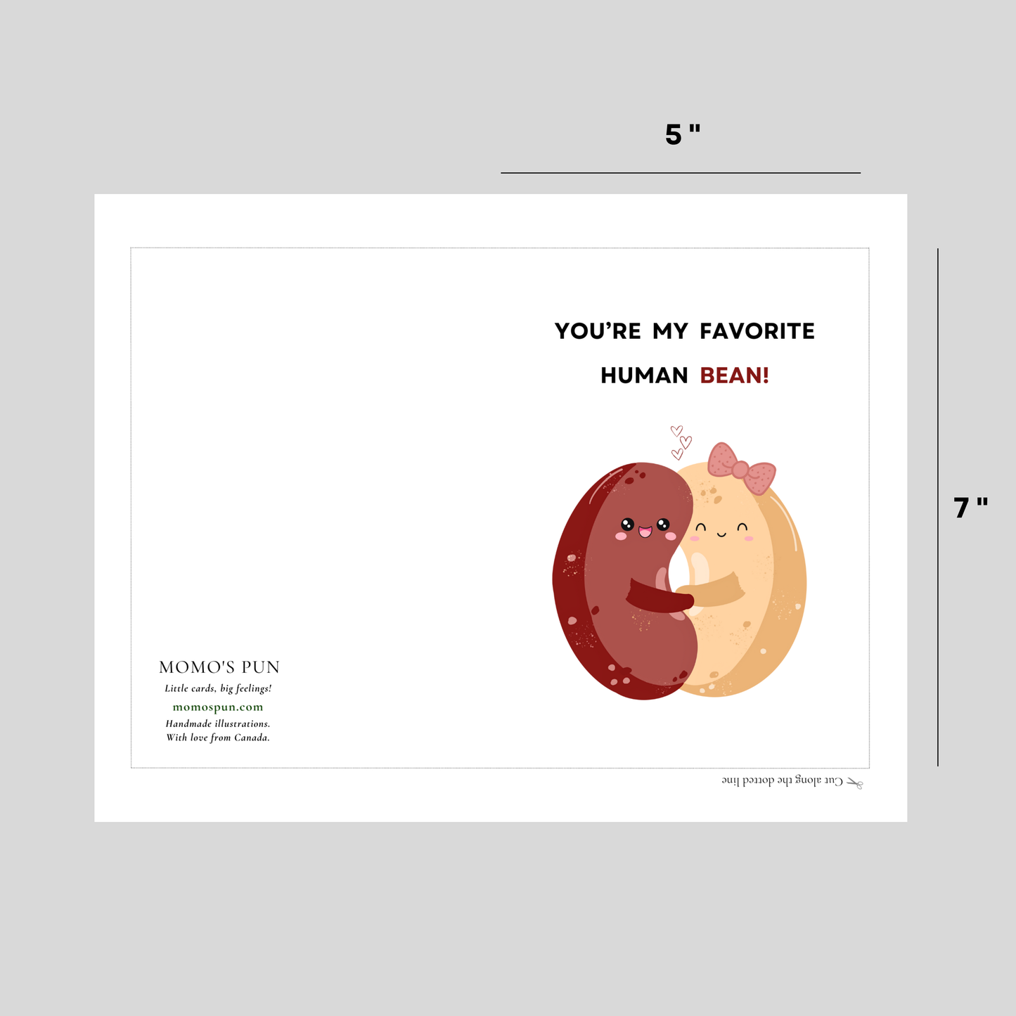 Human BEAN - Printable Love Pun Card