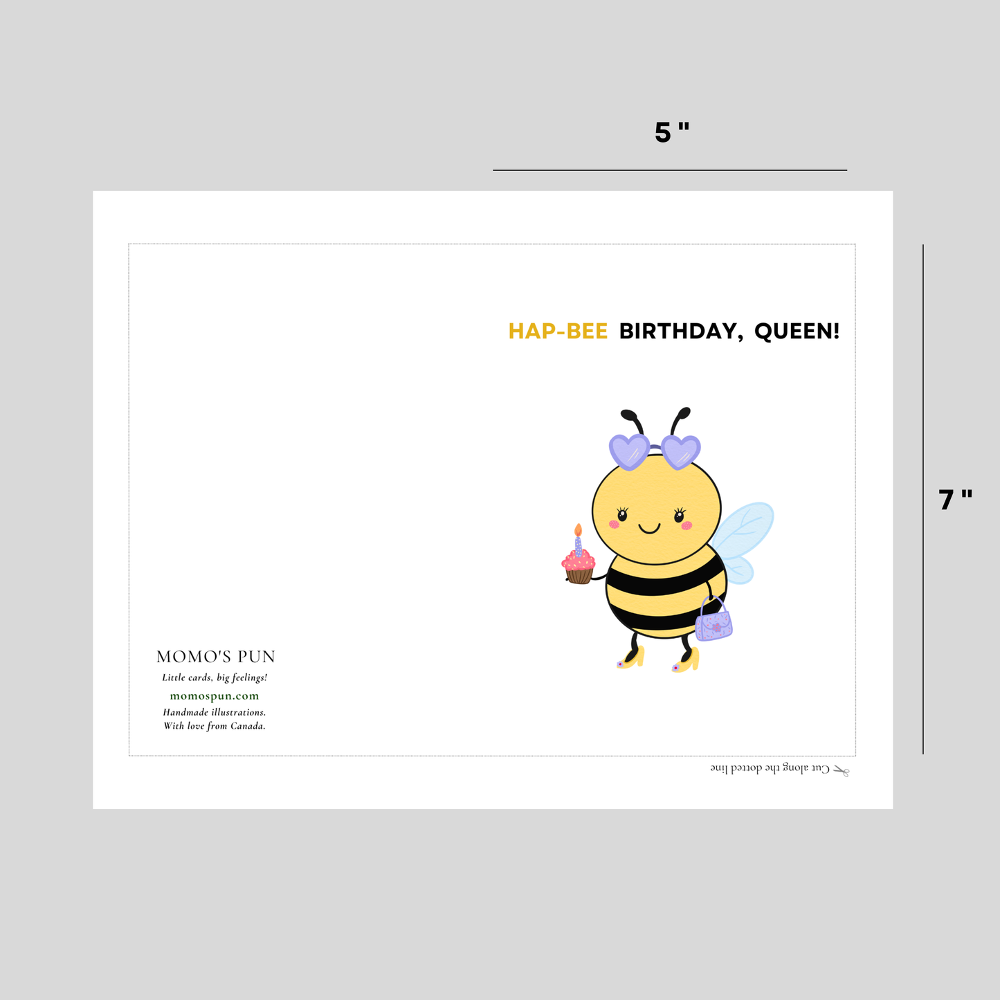 HAP-BEE Birthday, Queen - Printable Birthday Pun Card