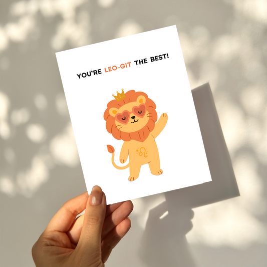 LEO-GIT the Best - Zodiac Pun Card