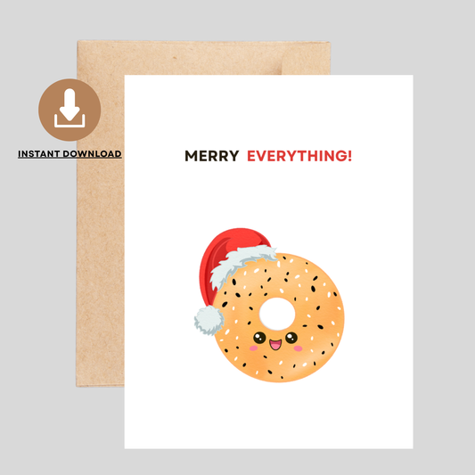 MERRY EVERYTHING - Printable Christmas Pun Card