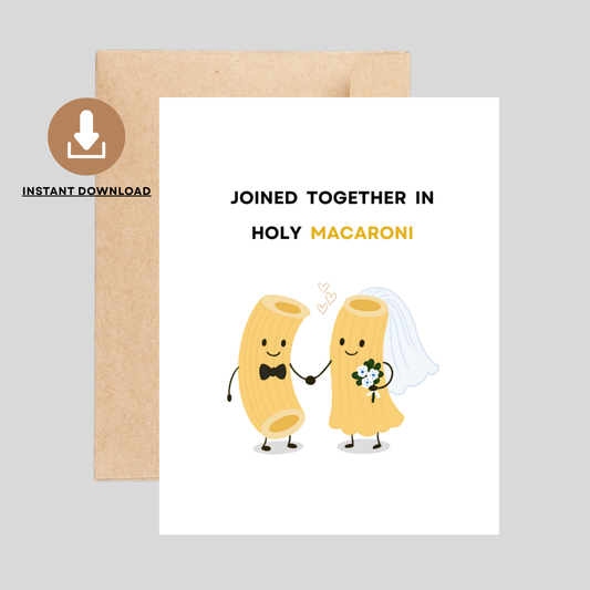 HOLY MACARONI - Printable Wedding Pun Card