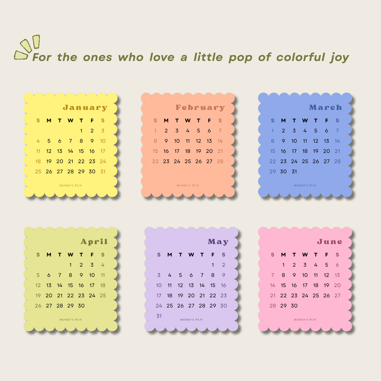 Cute Mini Desk Calendar 2026