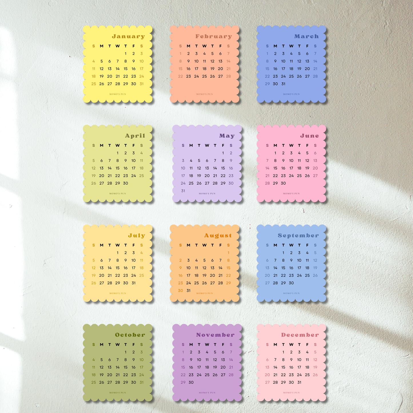 Cute Mini Desk Calendar 2026