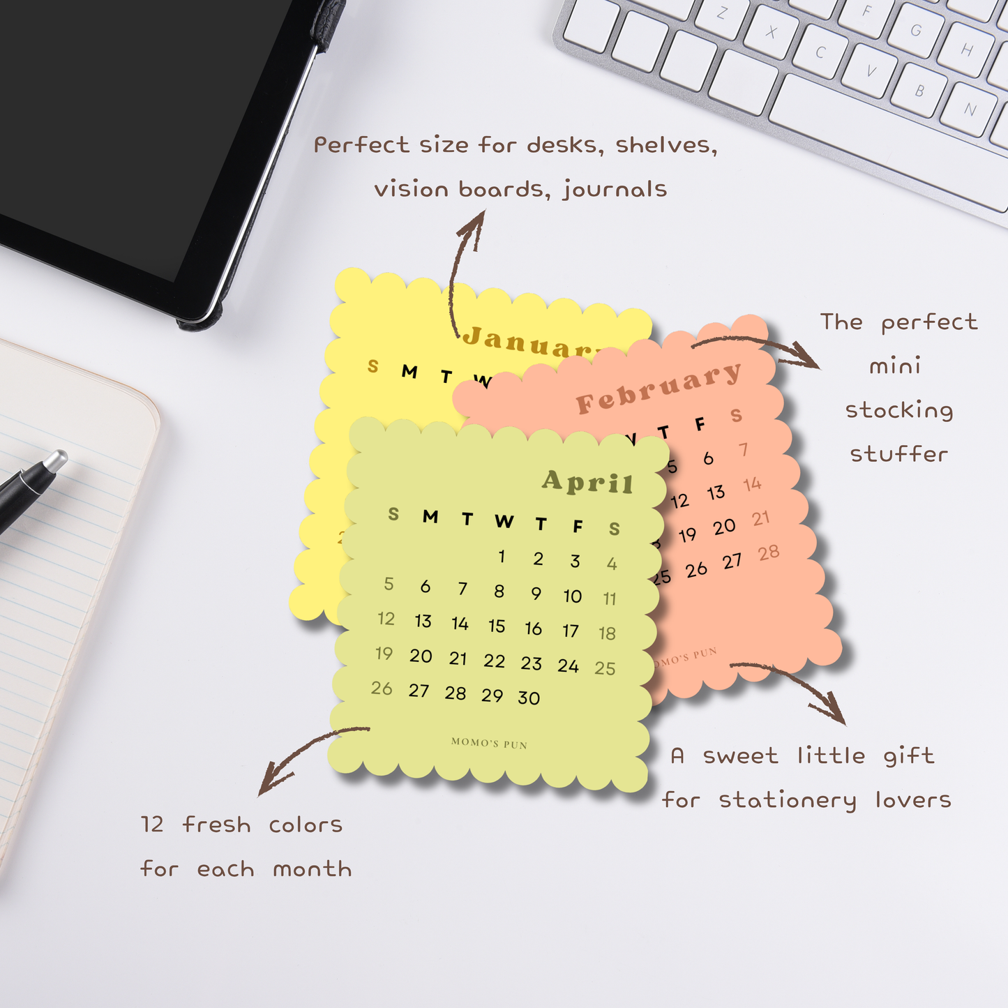 Cute Mini Desk Calendar 2026