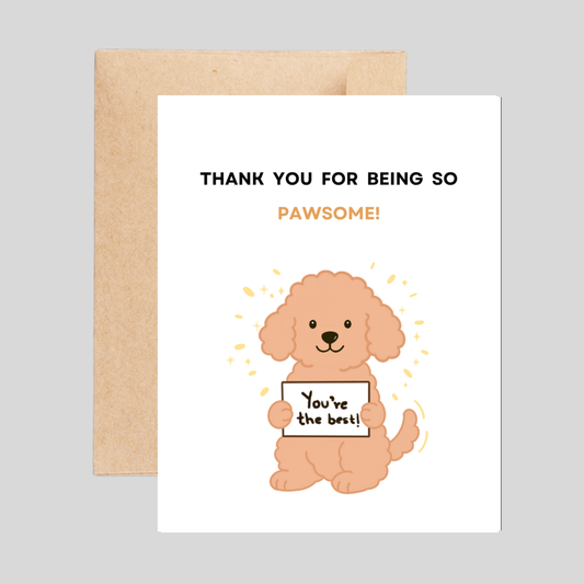PAWSOME - Thank You Pun card