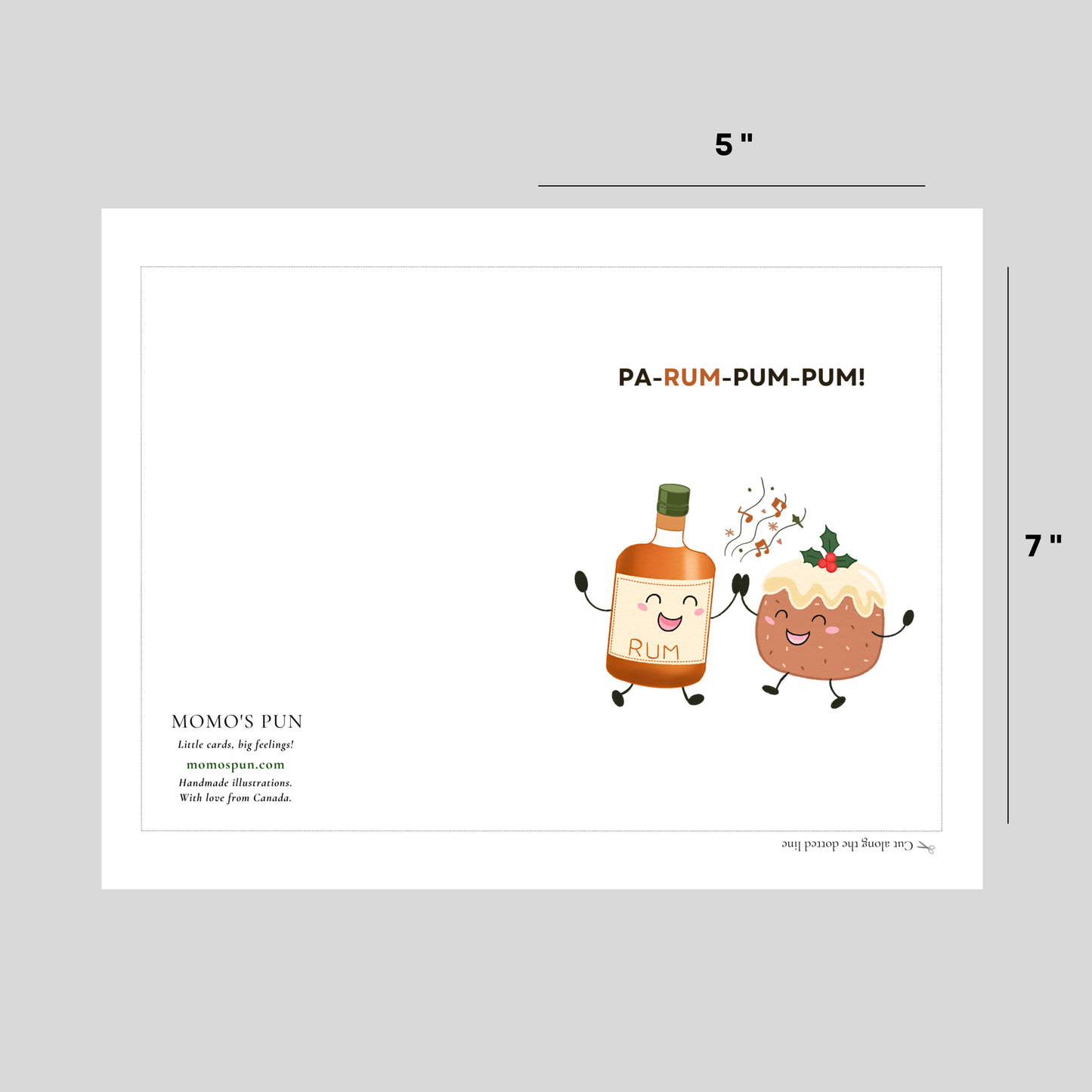 Pa-RUM-PUM - Printable Christmas Pun Card
