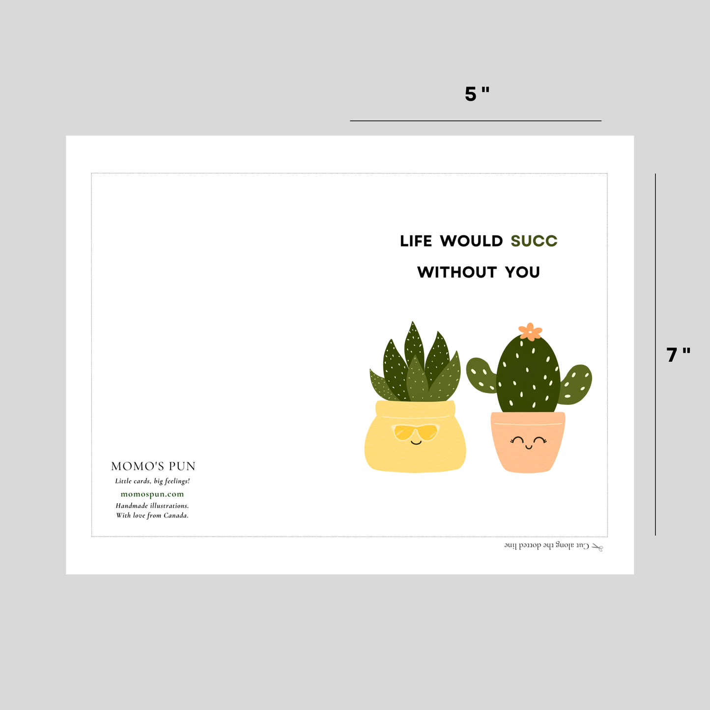 SUCCULENT - Printable Friendship Pun Card