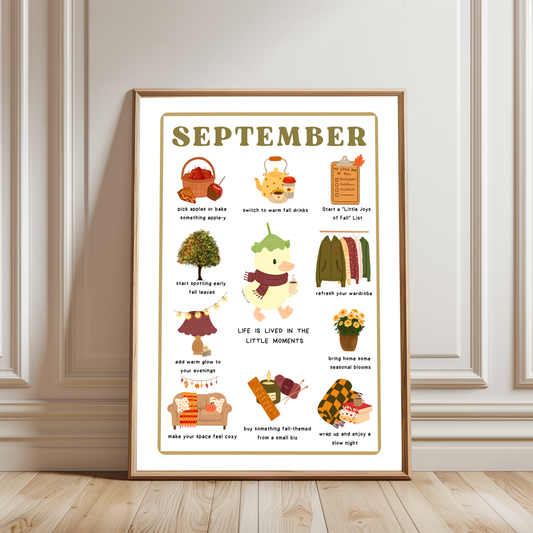 September Monthly Digital Art Print