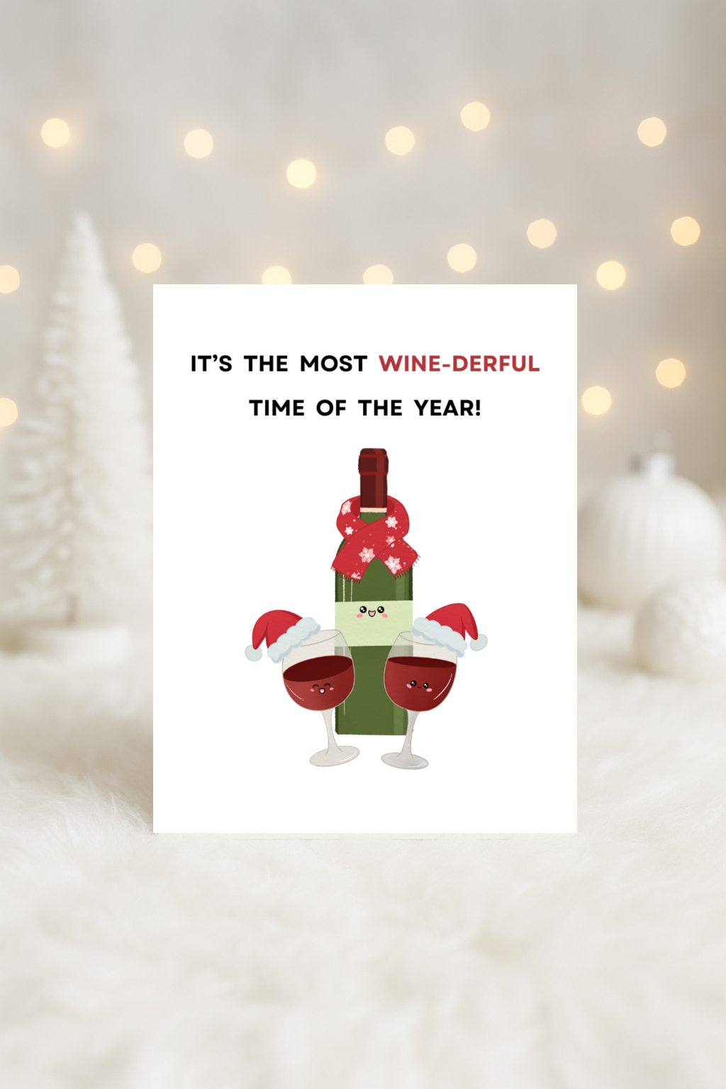MOST WINE-DERFUL - Printable Christmas Pun Card