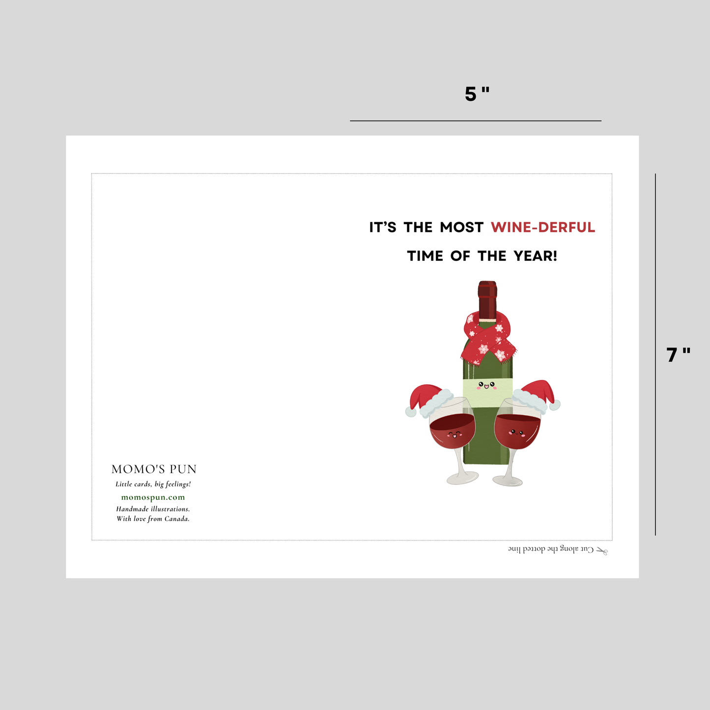 MOST WINE-DERFUL - Printable Christmas Pun Card