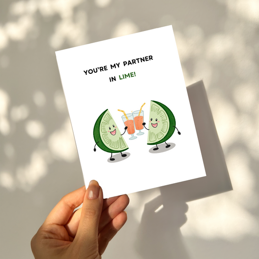 Partner in LIME - Friendship Pun Card