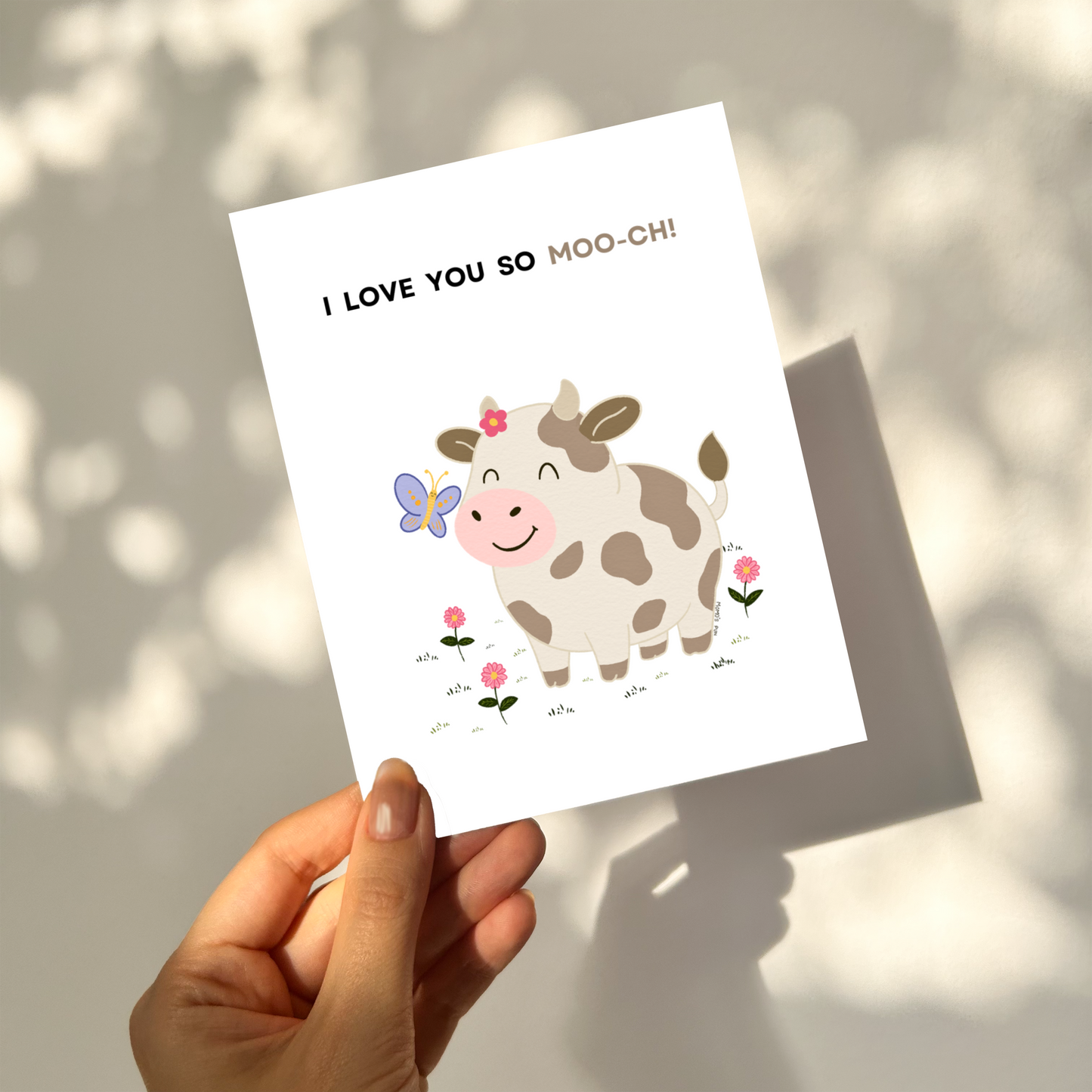 I Love you so Moo-ch - Love Pun Card